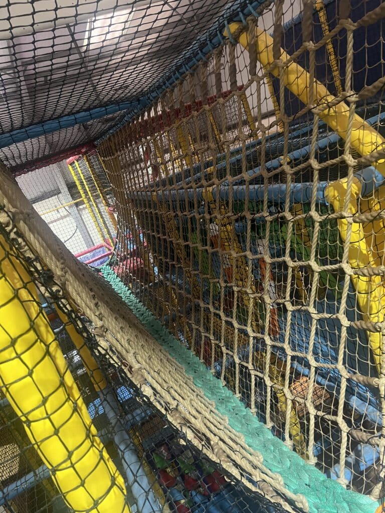 The tightrope at the Lets Go Play indoor kids soft playcentre